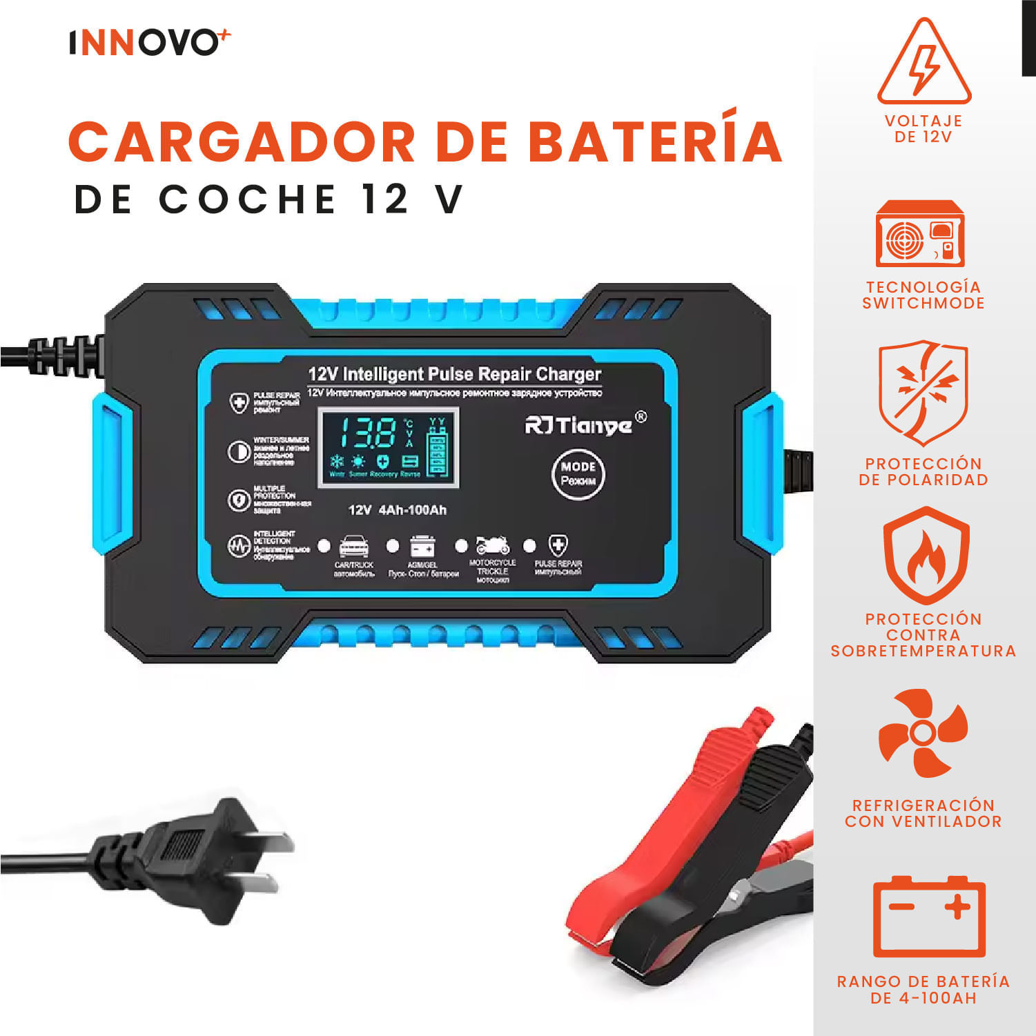 Pistola Hidrolavadora Doble Batería Alta Presión + Cargador Iniciador De Batería Carro Moto img #2