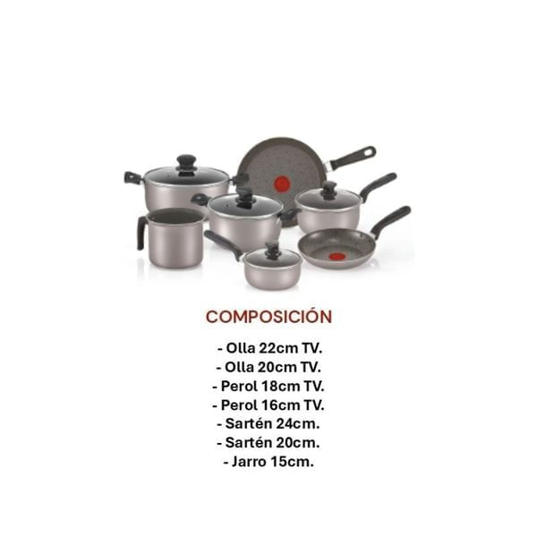 Batería de Cocina IMUSA 11 Piezas Antiadherente con Ollas y Sartenes img #2