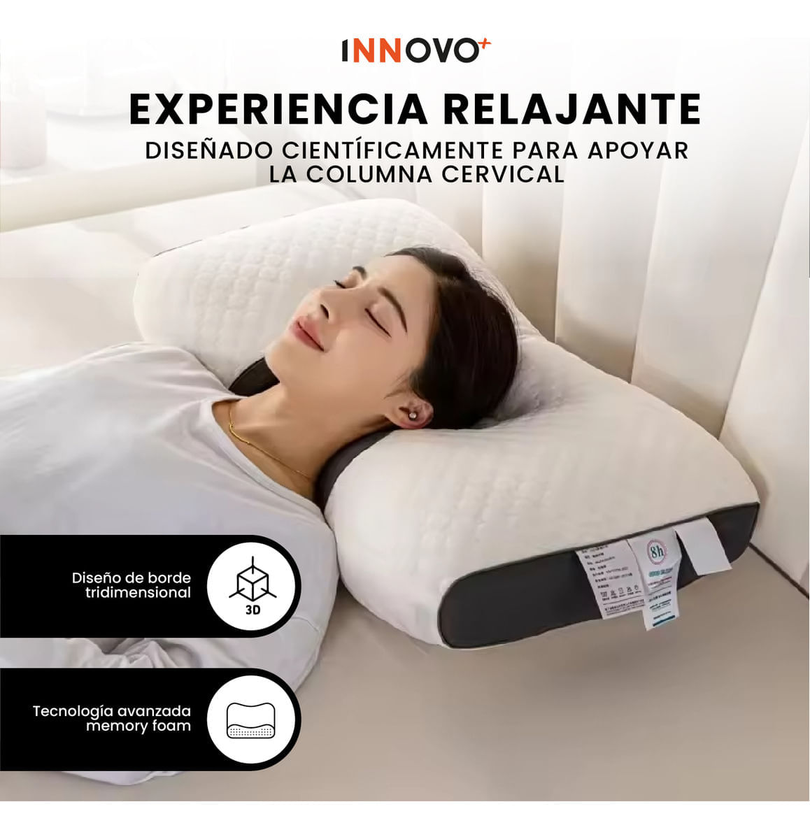 2 Almohadas Semi Ortopédicas Alto Confort Cervical Antiácaros img #5
