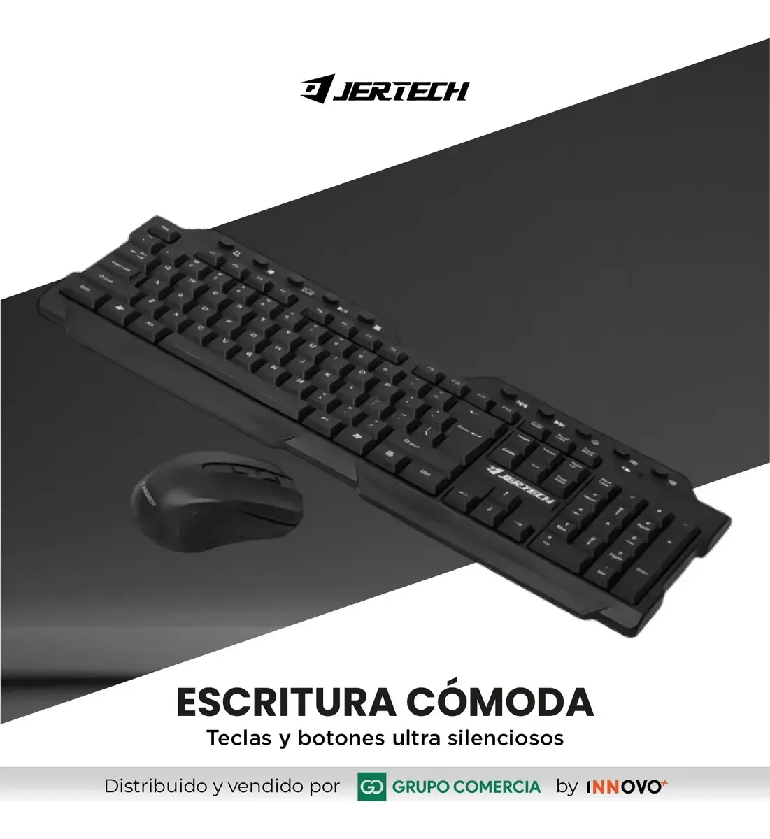 Teclado Y Mouse Jertech Inalámbrico Ultra Silencioso Ergonómico Y Multimedia Negro Negro img #6