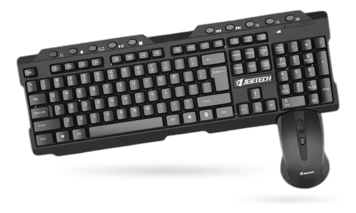 Teclado Y Mouse Jertech Inalámbrico Ultra Silencioso Ergonómico Y Multimedia Negro Negro img #1