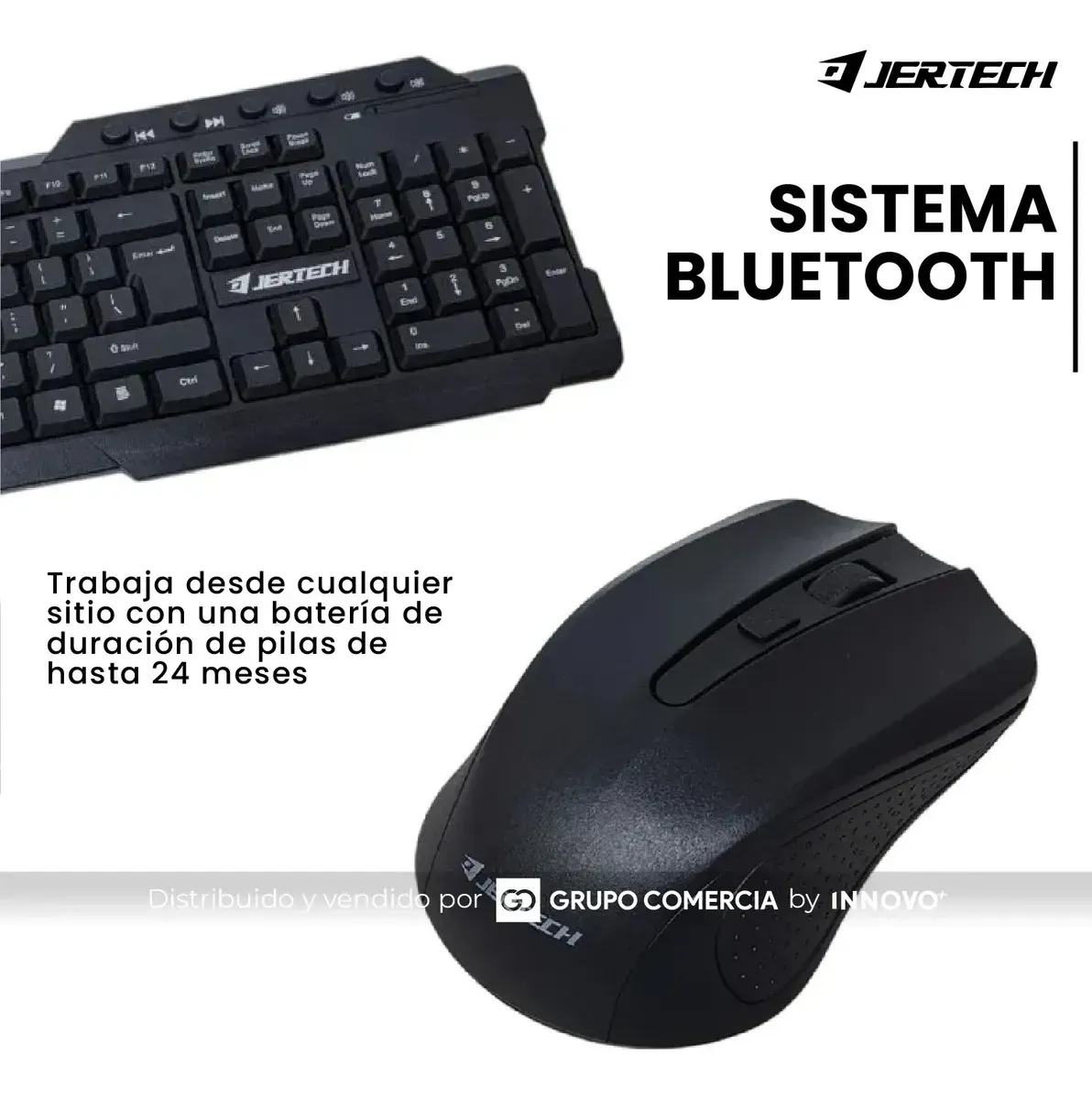 Teclado Y Mouse Jertech Inalámbrico Ultra Silencioso Ergonómico Y Multimedia Negro Negro img #5