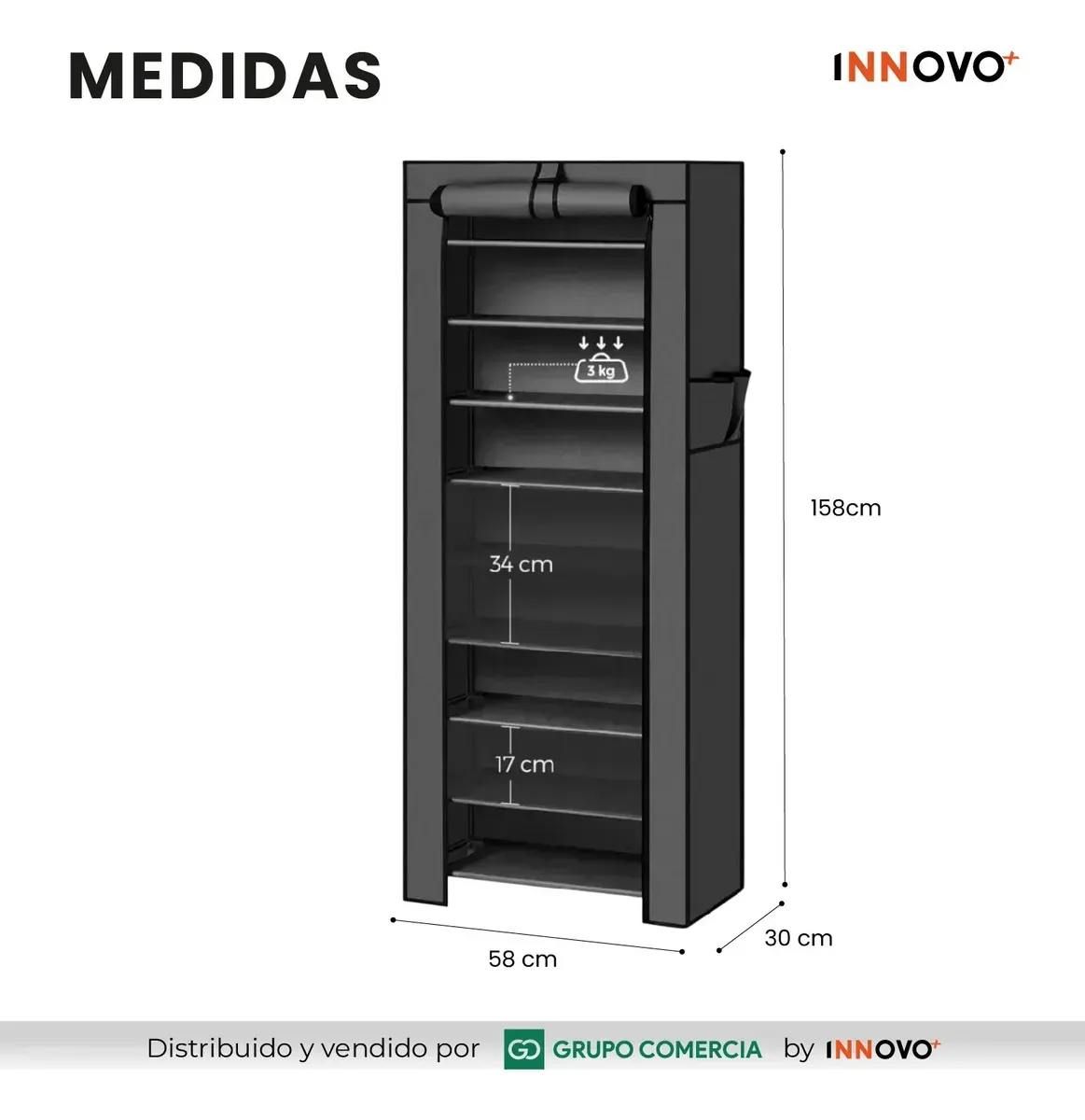 Zapatero Organizador De 10 Niveles Torre Multiusos Reforzada 30 Pares Negro img #7