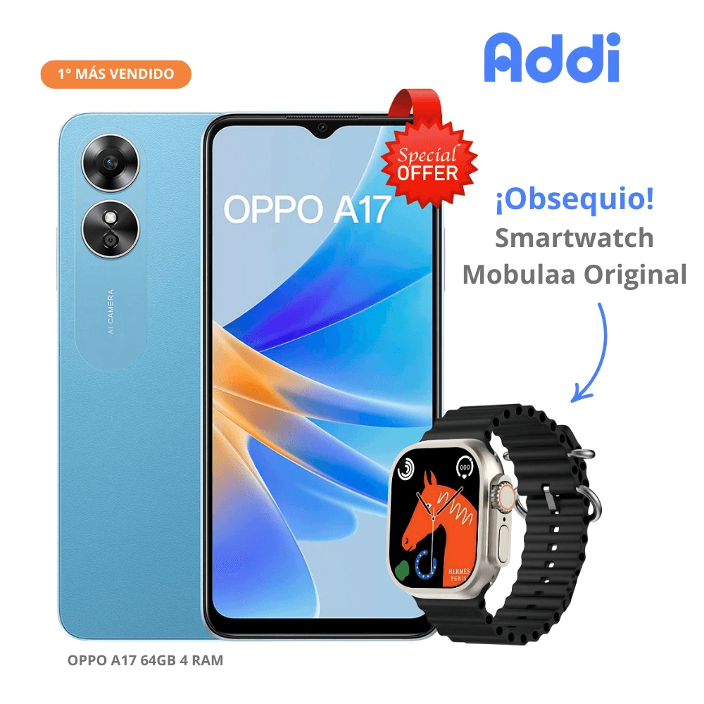 Celular Oppo A17 64GB 4GB RAM + Obsequio Smartwatch Mobulaa Original img #1
