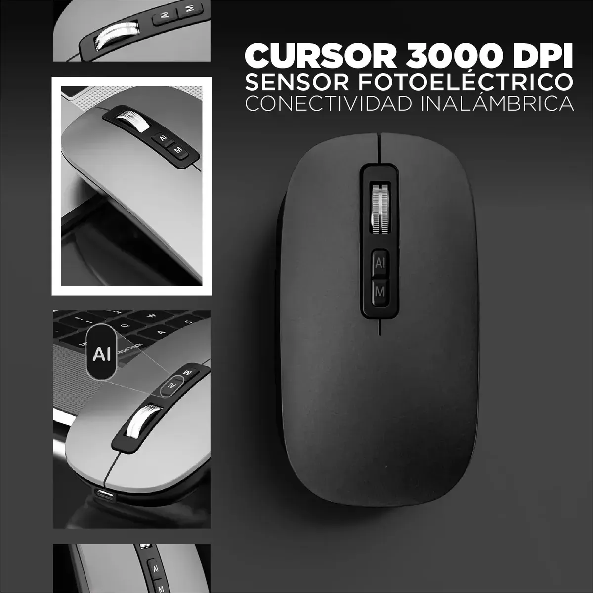 Mouse Inteligente V16 Con Ia: Dictado Por Voz Bluetooth Negro img #2