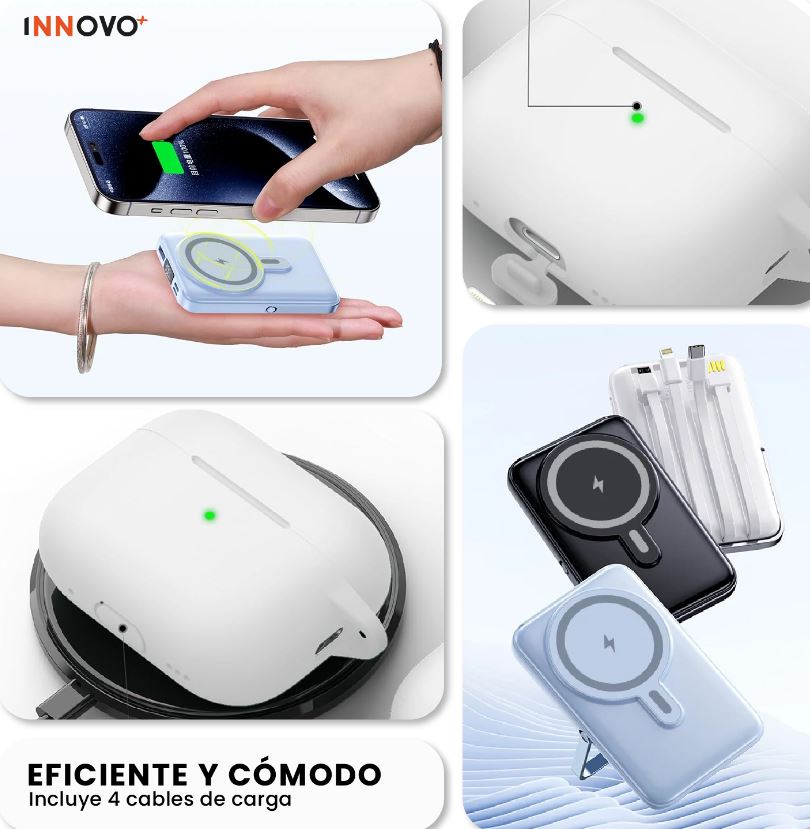 Powerbank Para Iphone Mag Safe 22.5W Carga Rapida + Audífonos Air Pod Segunda img #5