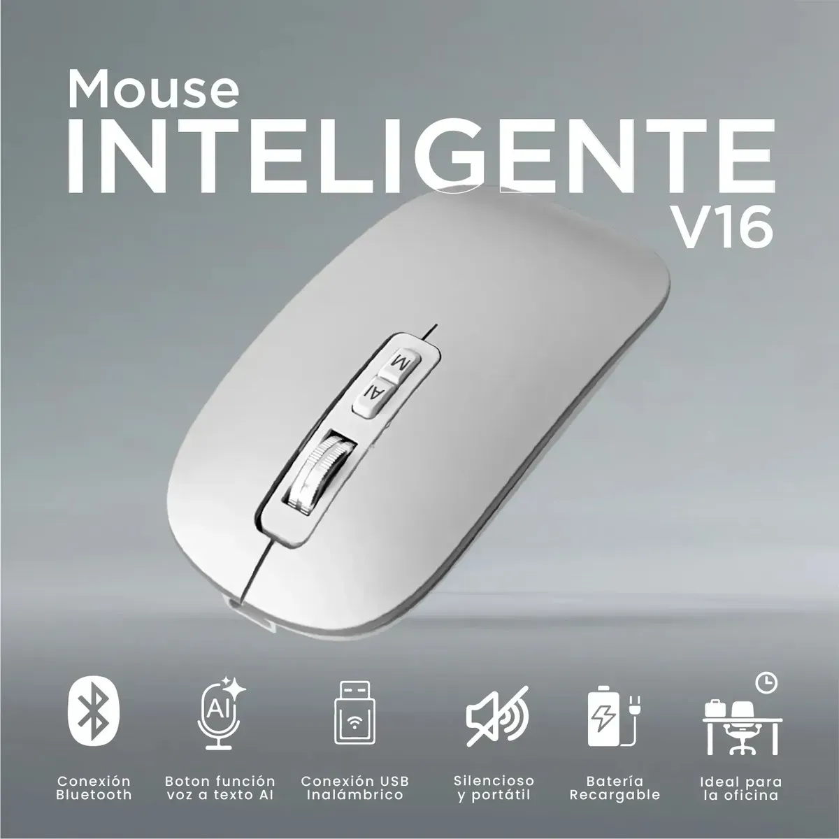 Mouse Inteligente V16 Ia - Inalámbrico Bluetooth Dictado Por Voz Y Traducción img #2