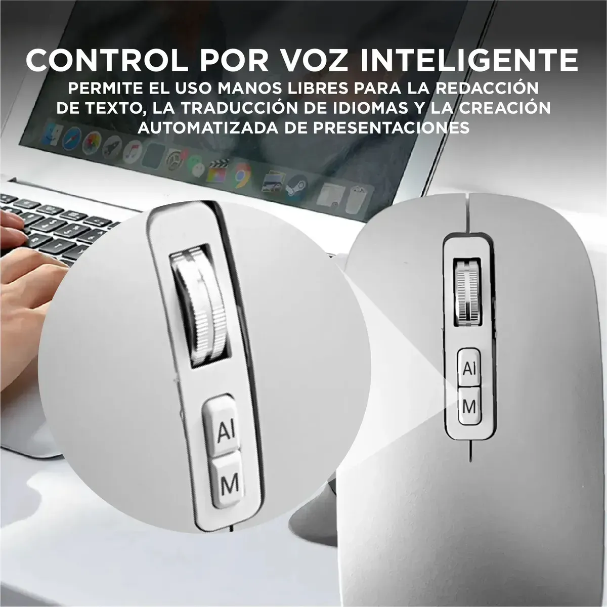 Mouse Inteligente V16 Ia - Inalámbrico Bluetooth Dictado Por Voz Y Traducción img #7