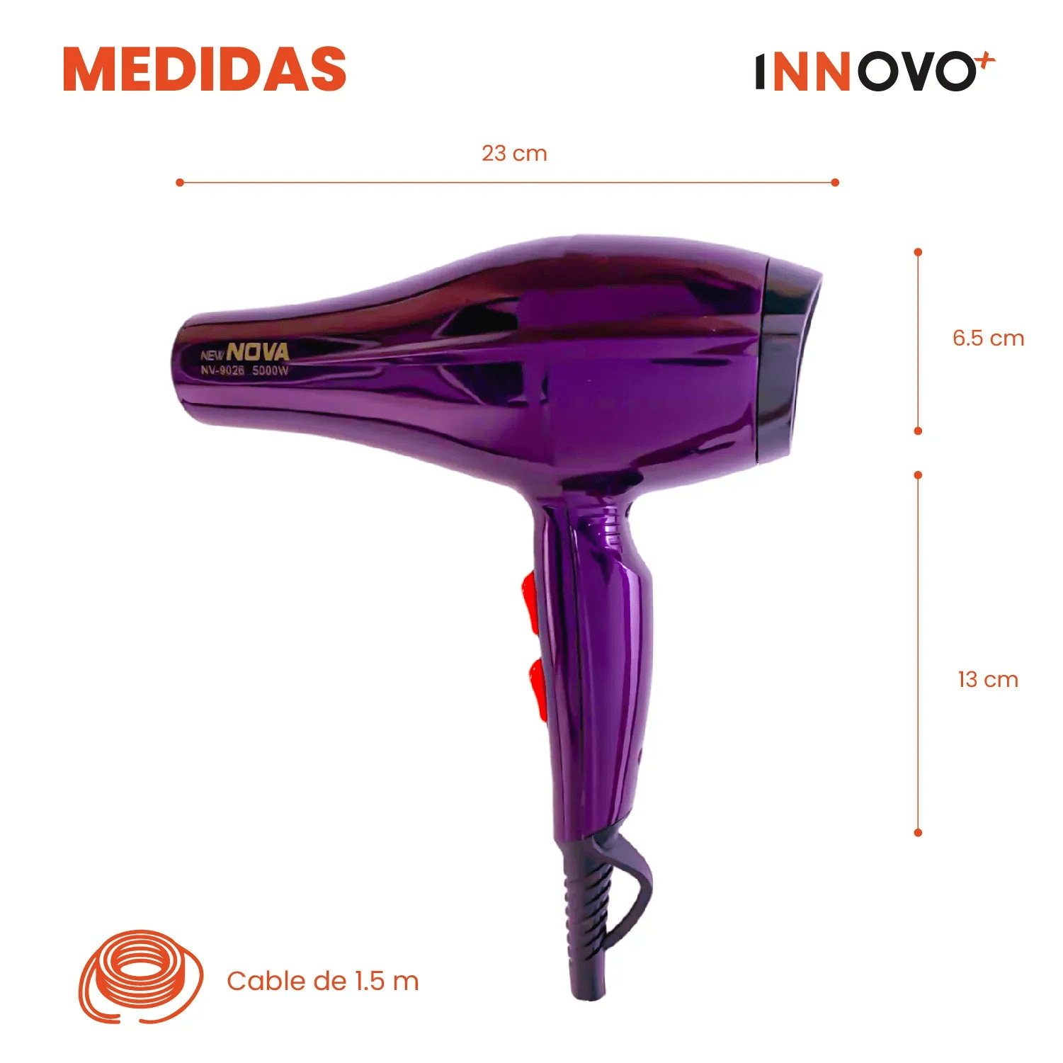Secador De Cabello Alta Potencia 5000W Nova 9026 Original img #4