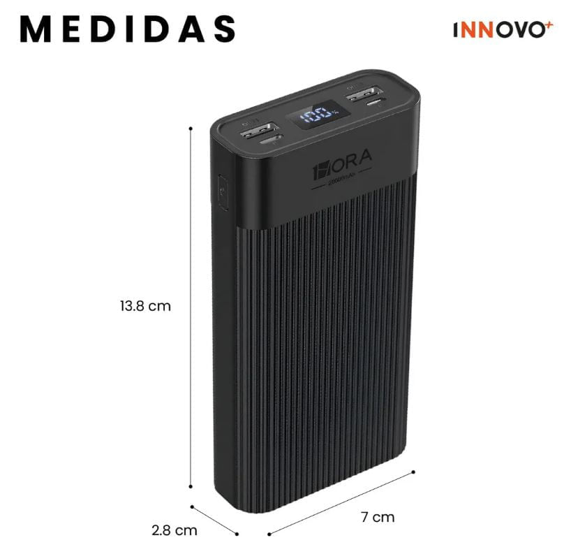 Powerbank 20000mah Digital Con Soporte Celular Plegable Innovo Portátil img #3
