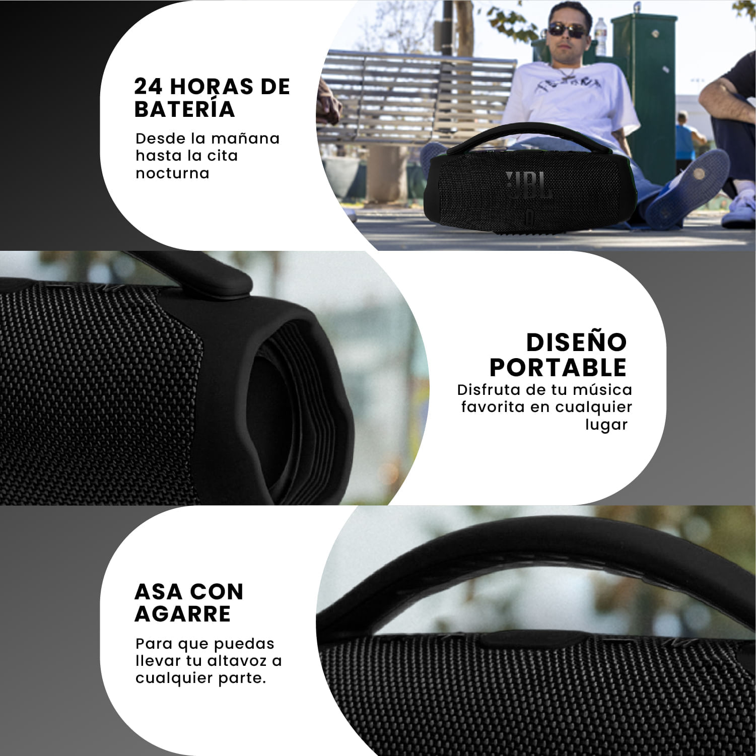Parlante Mini Boom Bluetooth Inalámbrico Negro Innovo img #4