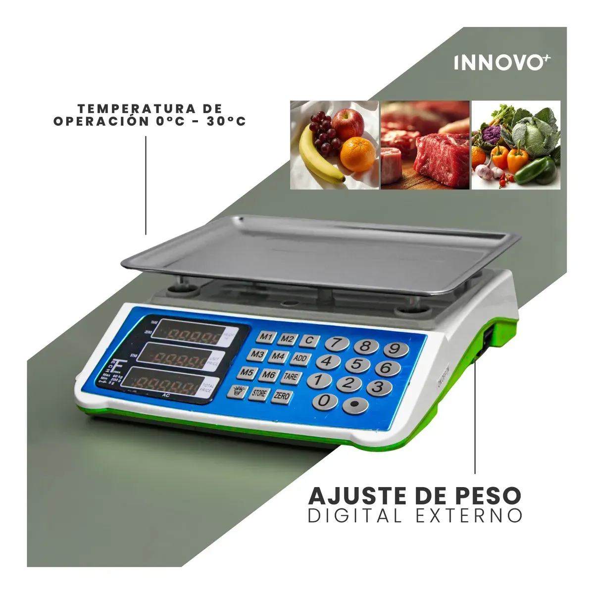 Báscula Digital Comercial 60kg Pesaje Preciso Acero Inoxidable Acs img #5