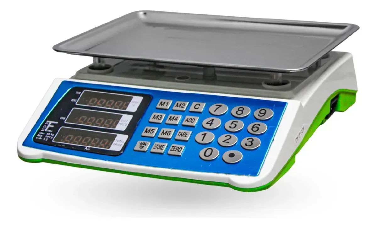 Báscula Digital Comercial 60kg Pesaje Preciso Acero Inoxidable Acs img #1