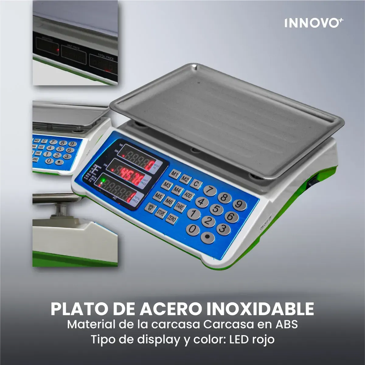 Báscula Digital Comercial 60kg Pesaje Preciso Acero Inoxidable Acs img #6