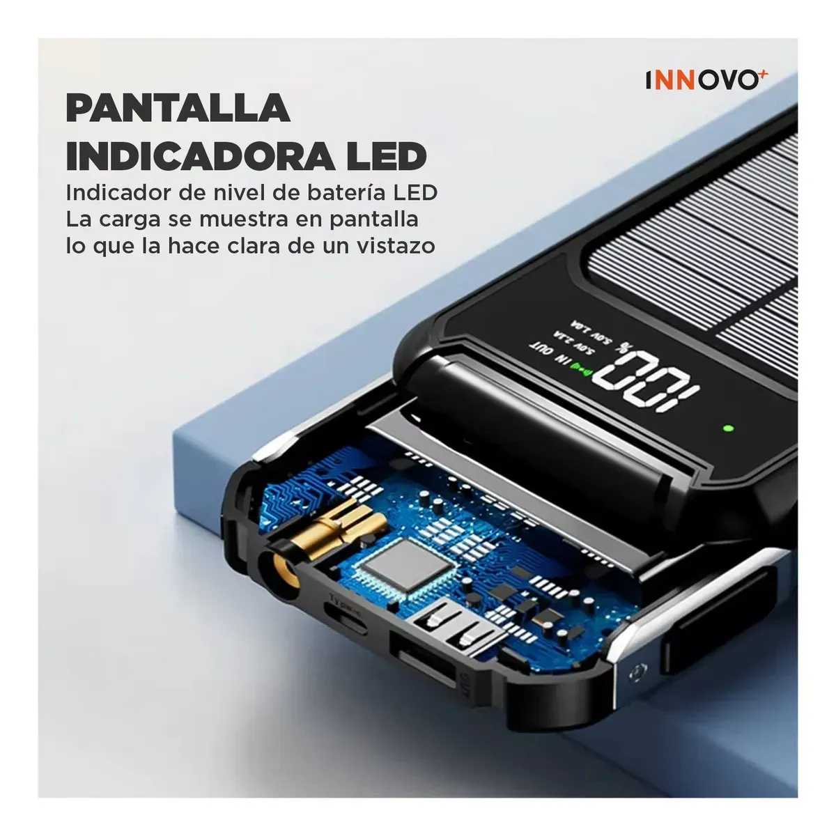 Power Bank Solar 25.000mah Todo Terreno Cargador Portátil 4 Cables Integrados img #5