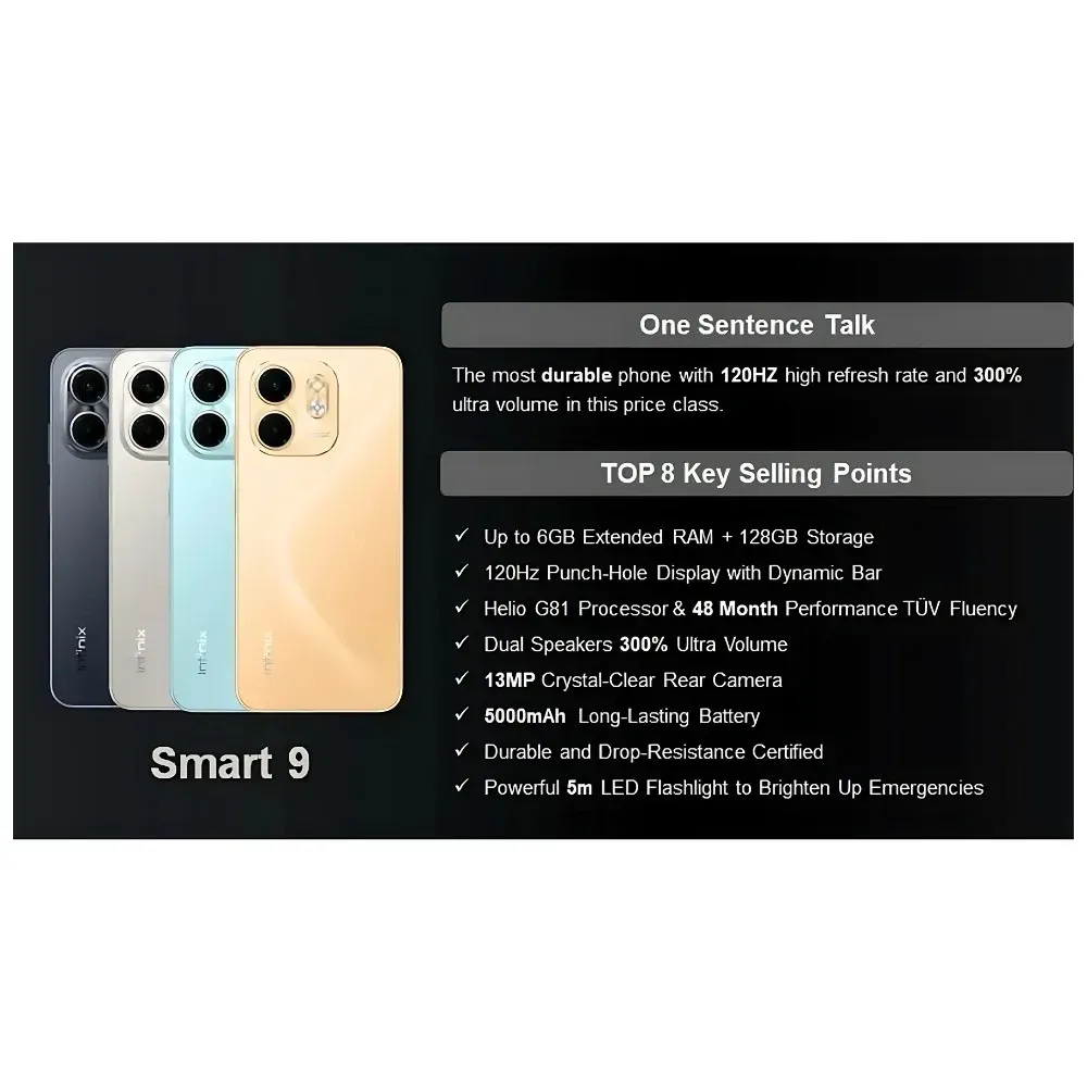 Celular Infinix Smart 9 128GB 6GB RAM + Obsequio Smartwatch Mobulaa img #2