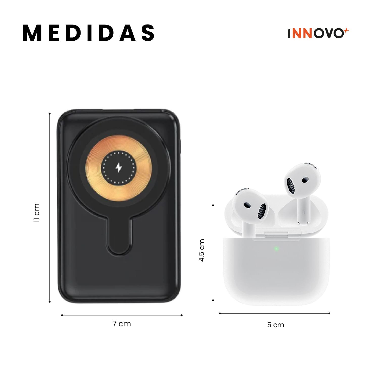 Powerbank Para Iphone Mag Safe 22.5W Carga Rapida + Audífonos Air Pod Tercera img #2