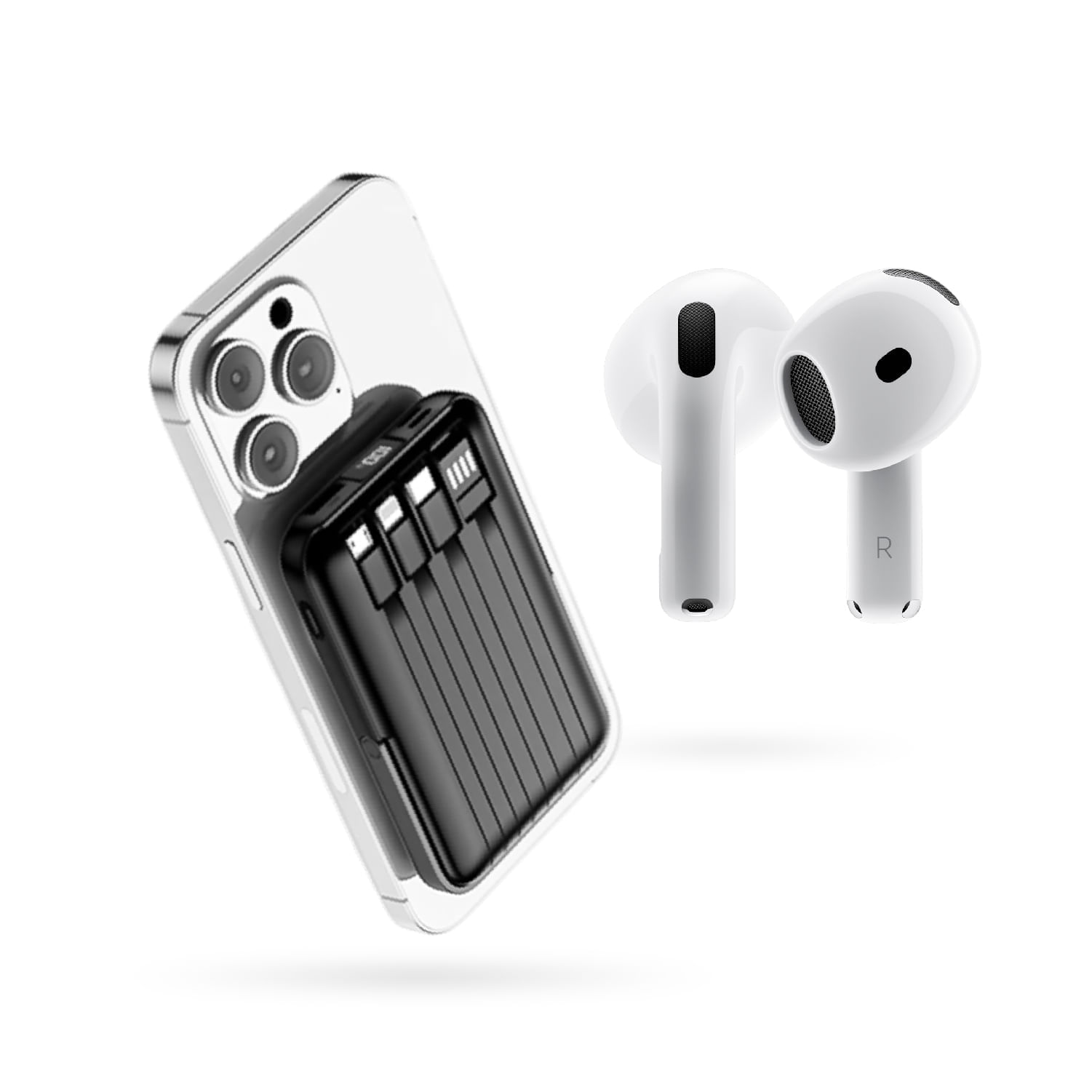 Powerbank Para Iphone Mag Safe 22.5W Carga Rapida + Audífonos Air Pod Tercera img #3
