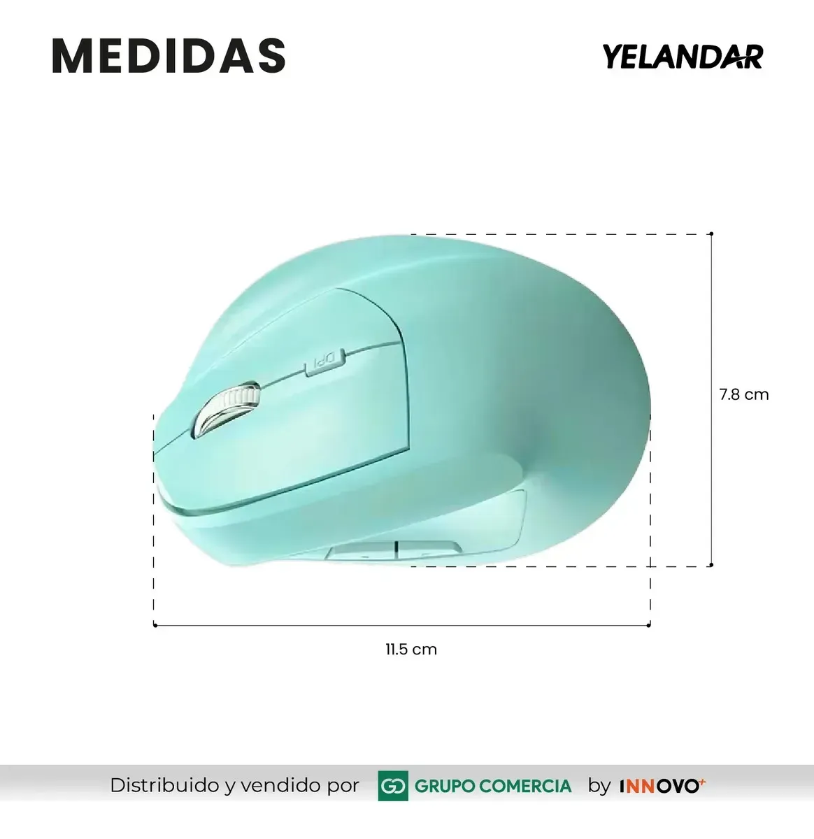 Mouse Ergonómico Yelandar Pro Verde Recargable Y Silencioso Verde img #6
