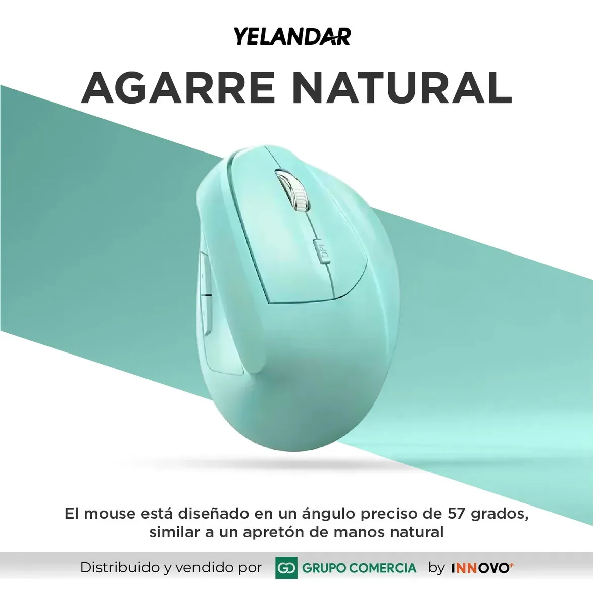 Mouse Ergonómico Yelandar Pro Verde Recargable Y Silencioso Verde img #4
