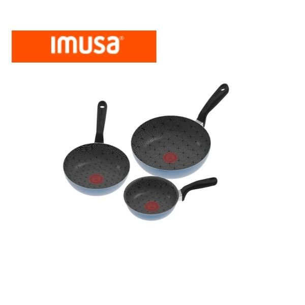 Set 3 Sartenes IMUSA Antiadherentes con Indicador de Calor Resistentes img #1
