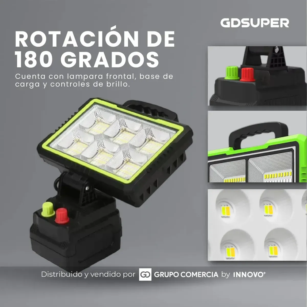 Linterna Reflector Interior Exterior Solar Led 350w Power Bank 14000mah Y Usb-c Led img #3