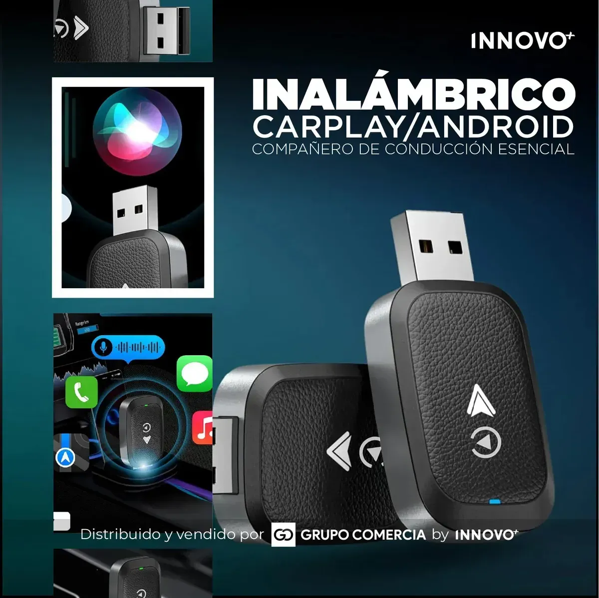 Adaptador Car Play Android Auto Inalámbrico Bluetooth Sin Cables img #2