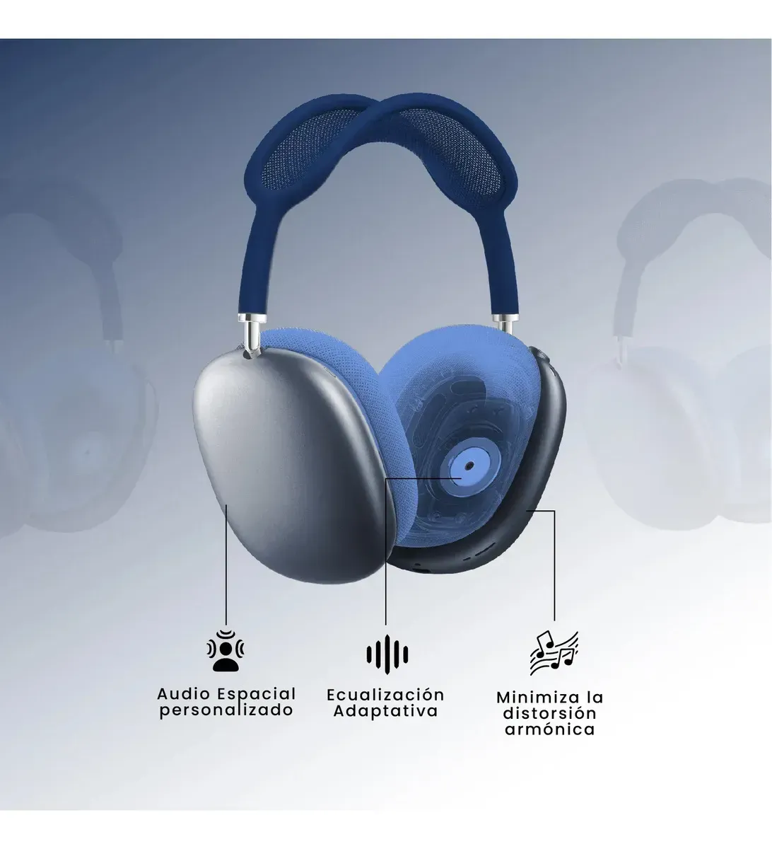 Audífonos Inalámbricos Pro Hi-fi Audio Espacial Azul img #4