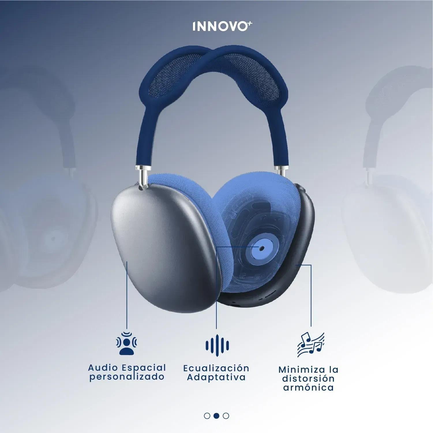 Audífonos Pods Max 1.1Magnetica Full Sonido Bluetooth Estuche Azul img #5