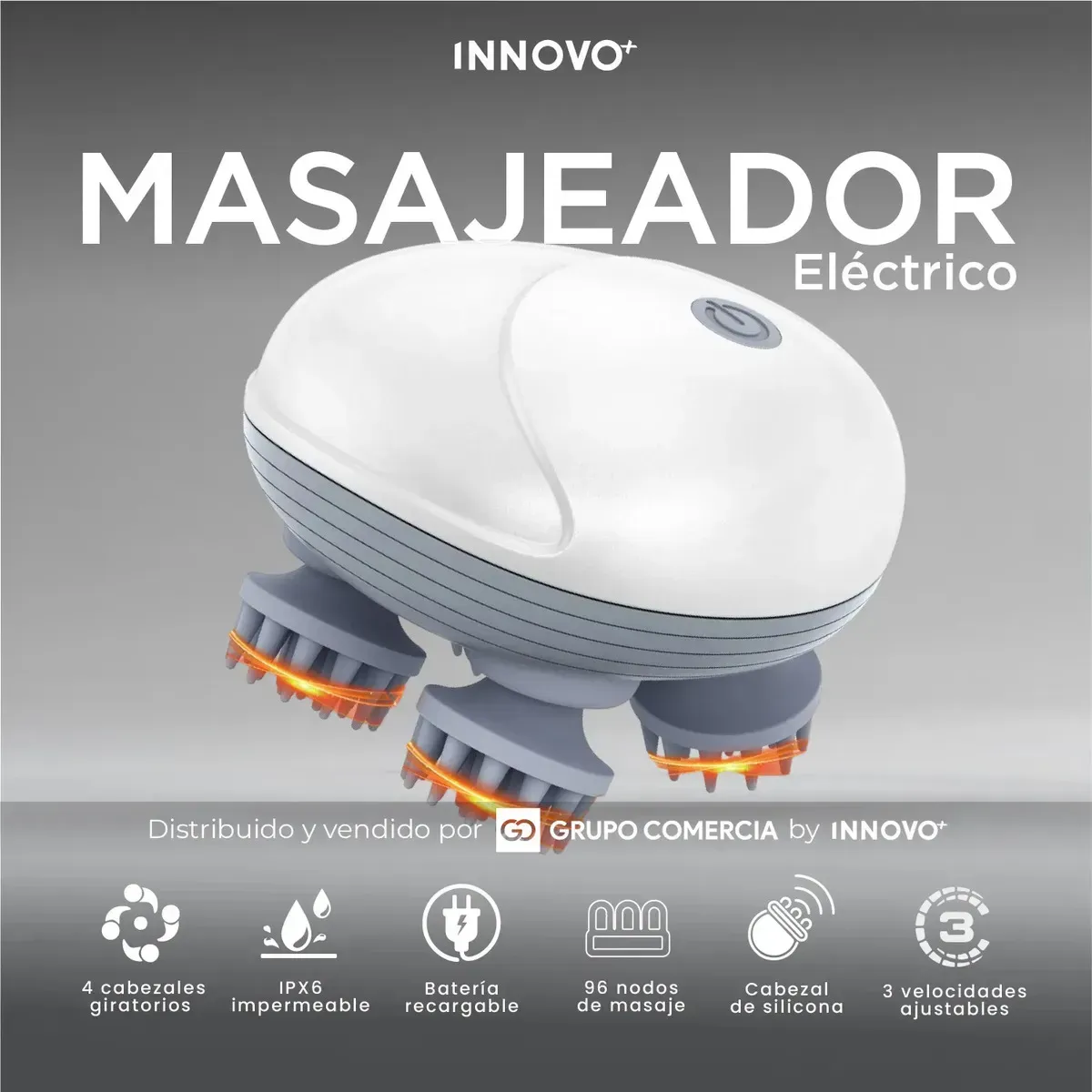 Masajeador Relajación Anti Estrés Profunda Recargable 3 Velocidades Blanco 5v 5v Blanco img #3