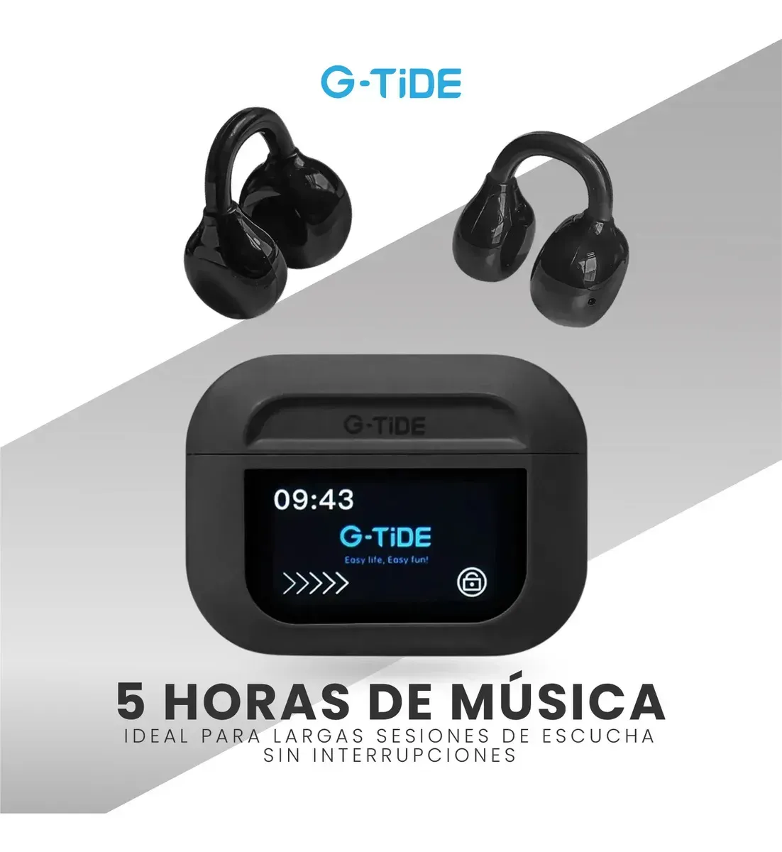 Audífonos G-tide Clip-on Tws: Sonido Espacial E Inalámbrico Con Estuche Smart Display img #2