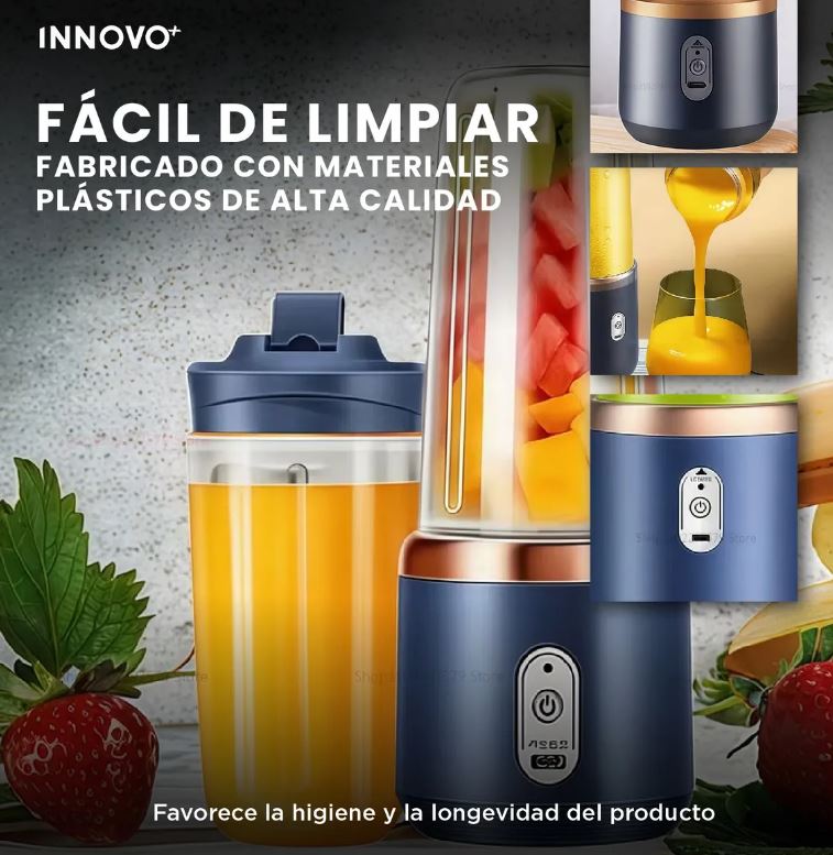 Licuadora Portátil Recargable 300ml Viaje Doble Vaso img #5