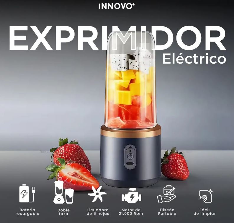 Licuadora Portátil Recargable 300ml Viaje Doble Vaso img #4