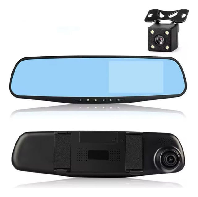 Dvr Espejo Con Camara Seguridad Para Vehículo Con Camara Trasera Full Hd img #1