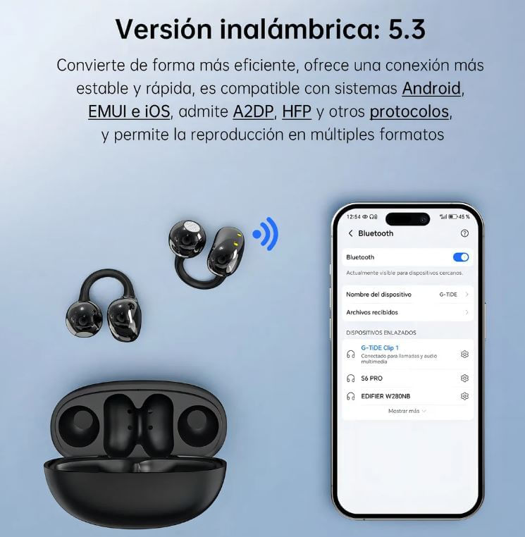 Auriculares Inalámbricos Con Clip Para La Oreja G-tide Clip1 Color Negro img #2