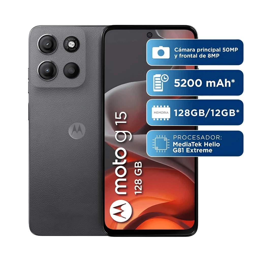 Celular Motorola G15 128GB RAM 4GB Dual SiM +Smartwatch Mobulaa Original img #2