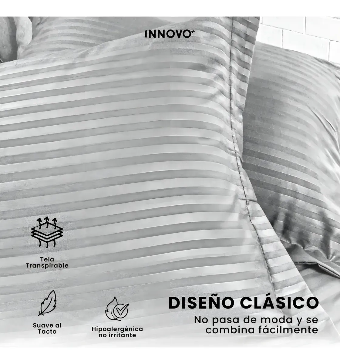 Edredón Microfibra Para Cama Queen Tela Suave Innovo Gris Claro img #6