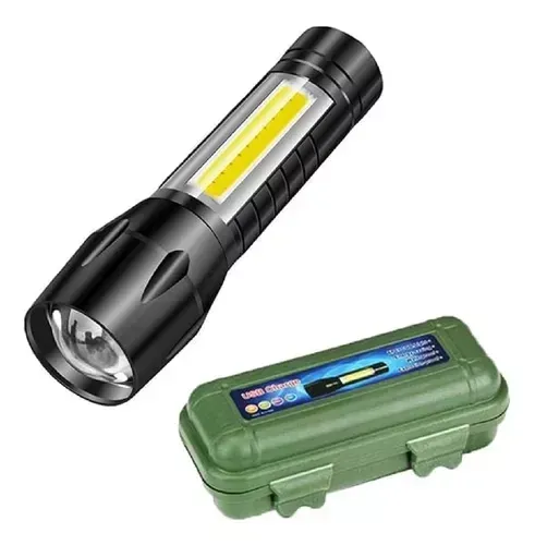 Mini Linterna Bolsillo Tactica Zoom 3 Modos Estuche Ipx67 img #1