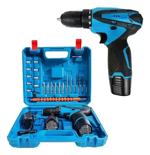 Taladro Con Estuche Inalambrico Doble Baterías 25 Accesorios Maletin Percutor Innovo Macrolar img #1