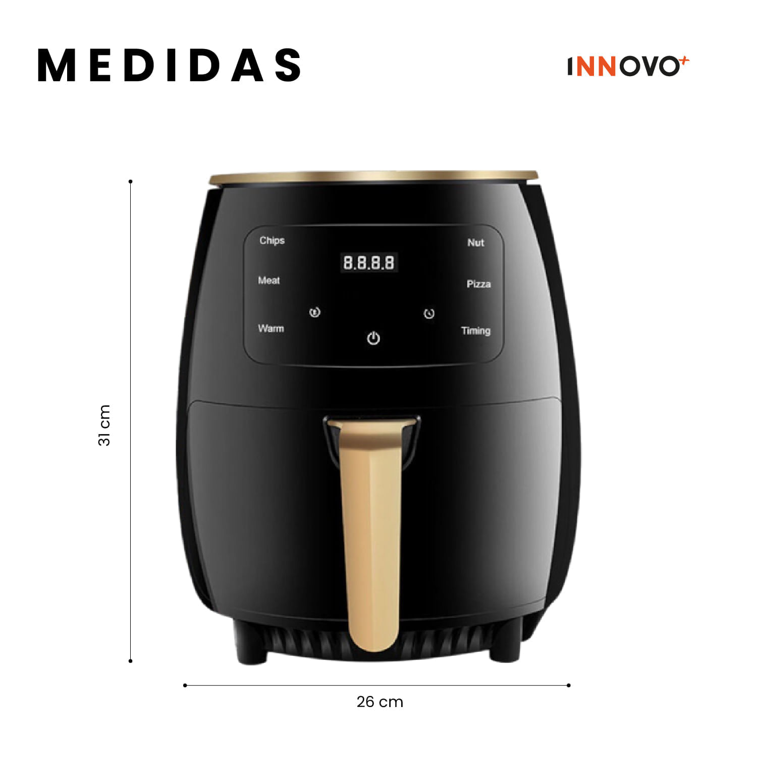 Freidora de Aire 6L Innovo+ Airfryer con Moldes y Set de Cuchillos img #6