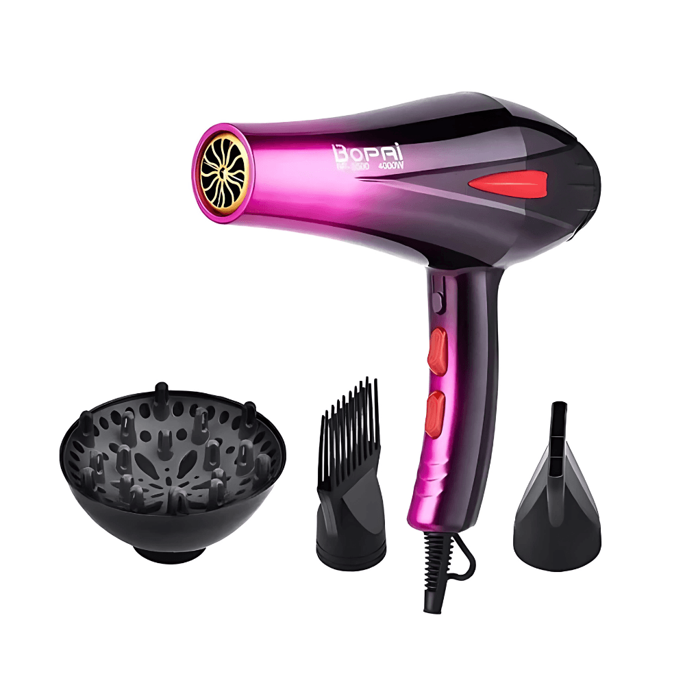 Combo Secador Bopai 4000w Difusor+ Cepillo Cabello Rizado Ondulado + Obsequio Toalla Microfibra img #2