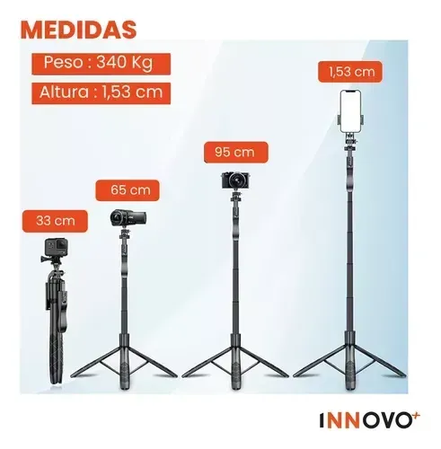 Palo Selfie Trípode Aluminio Extra Largo Profesional 160cm img #3