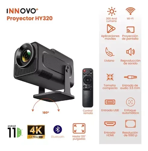 Proyector Android Con Apps 4k Magic Pro Hy320 Pro img #3