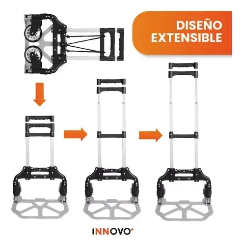 Carretilla Plegable Aluminio Resistente 165 Libras Con Lasó Innovo Rueda Goma img #3