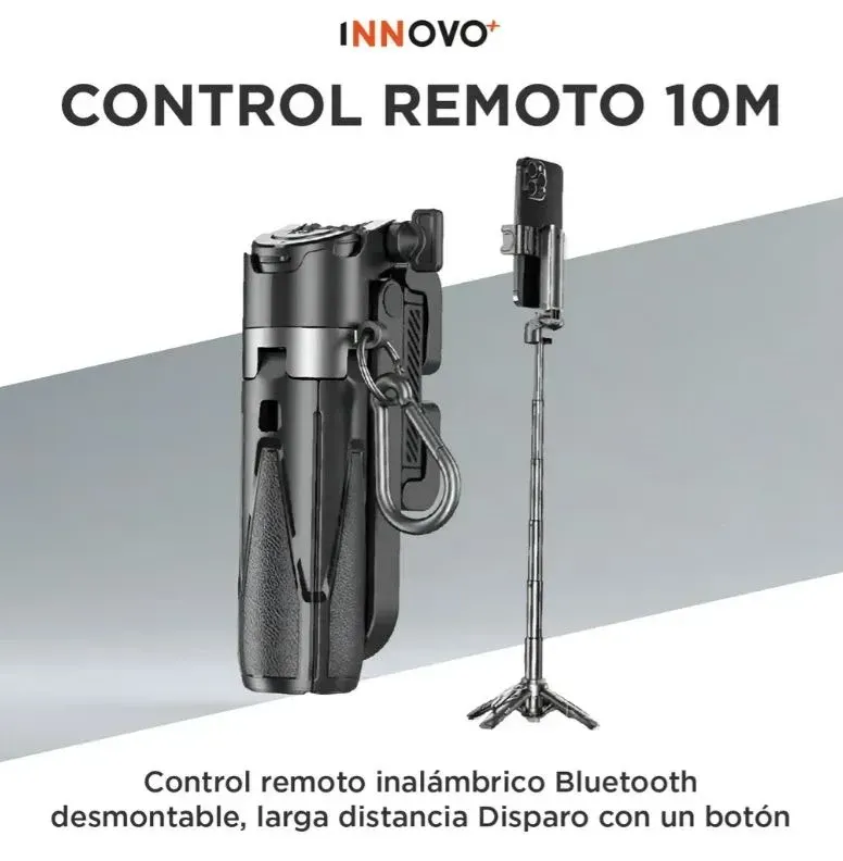 Selfie Stick Trípode Portátil Quadpod Mini Con Control Bluetooth 10m Negro Negro img #5