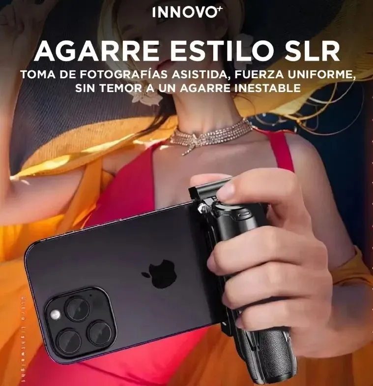 Selfie Stick Trípode Portátil Quadpod Mini Con Control Bluetooth 10m Negro Negro img #3