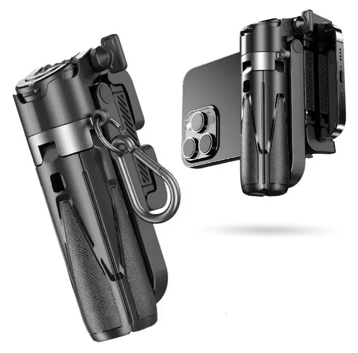 Selfie Stick Trípode Portátil Quadpod Mini Con Control Bluetooth 10m Negro Negro img #1