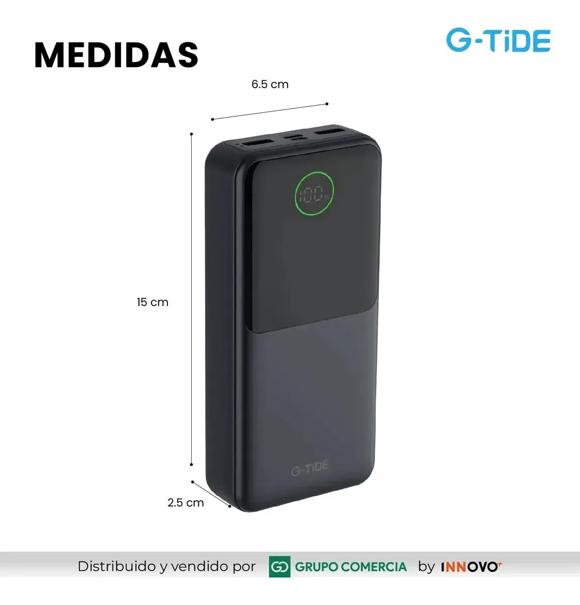 Power Bank G-tide 20.000mah Carga Ultra Rápida 22.5w Negro Negro img #2