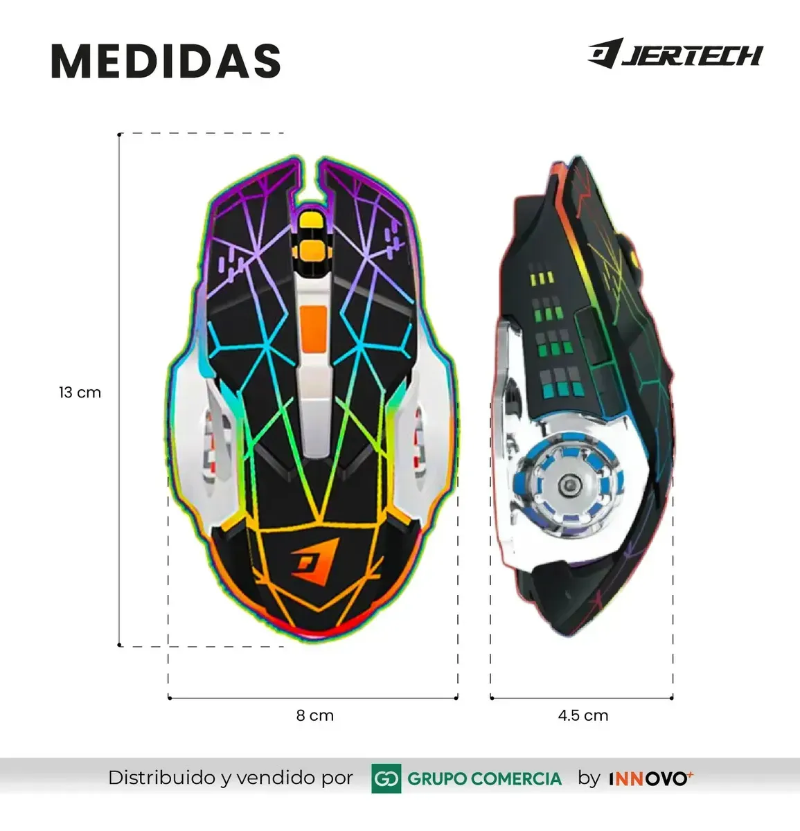 Mouse Gamer Inalámbrico Jertech Dual Bluetooth + 2.4g Silencioso Recargable img #8