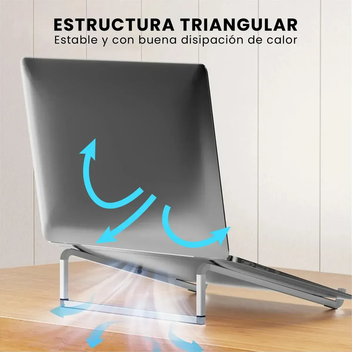 Soporte Base Para Portátil Ergonómico Aluminio Reforzado 20kg img #3
